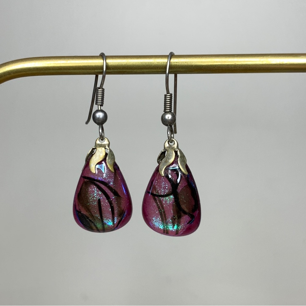 Hand blown glass earrings